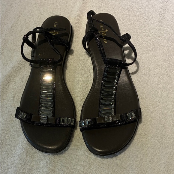 Cole Haan Shoes - Cole Haan/Nike Air Black Beaded Sandals, Size 7 1/2